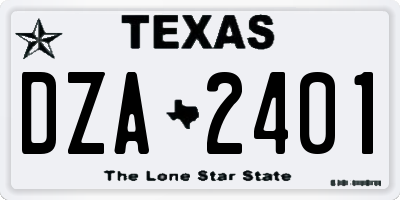 TX license plate DZA2401