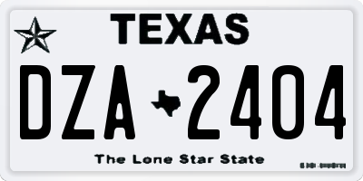 TX license plate DZA2404