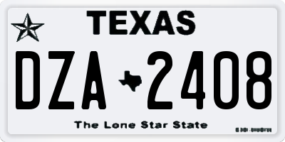TX license plate DZA2408