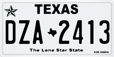 TX license plate DZA2413