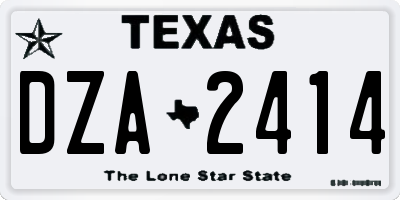 TX license plate DZA2414