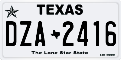 TX license plate DZA2416