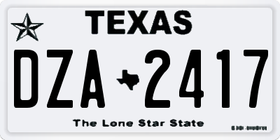 TX license plate DZA2417