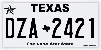 TX license plate DZA2421
