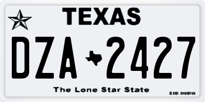 TX license plate DZA2427