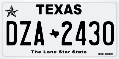 TX license plate DZA2430
