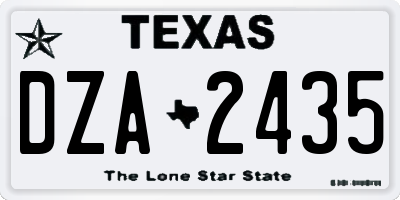 TX license plate DZA2435