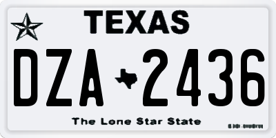 TX license plate DZA2436