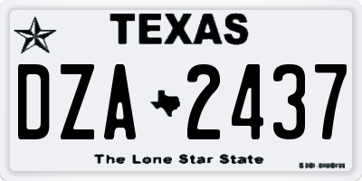 TX license plate DZA2437