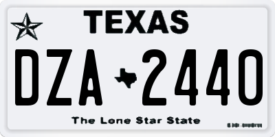 TX license plate DZA2440