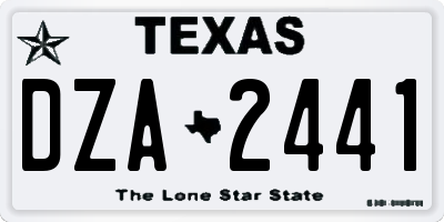 TX license plate DZA2441