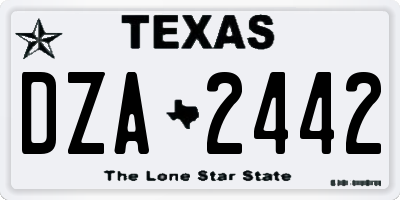 TX license plate DZA2442