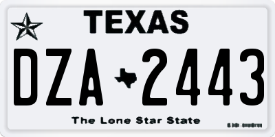 TX license plate DZA2443