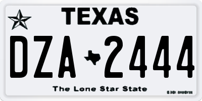 TX license plate DZA2444