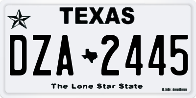 TX license plate DZA2445