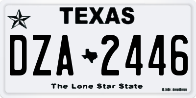 TX license plate DZA2446