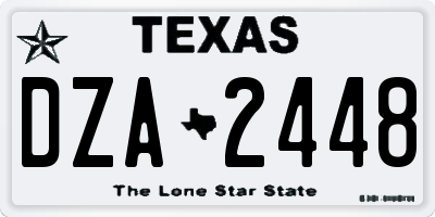 TX license plate DZA2448