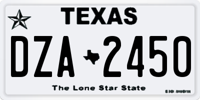 TX license plate DZA2450
