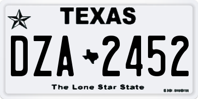 TX license plate DZA2452