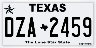 TX license plate DZA2459