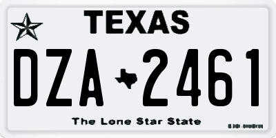 TX license plate DZA2461