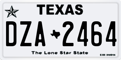 TX license plate DZA2464