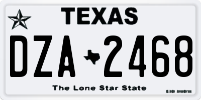 TX license plate DZA2468