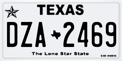 TX license plate DZA2469
