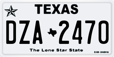 TX license plate DZA2470