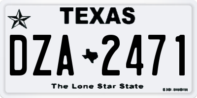 TX license plate DZA2471