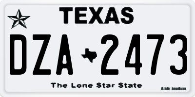 TX license plate DZA2473