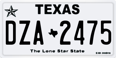 TX license plate DZA2475