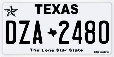 TX license plate DZA2480