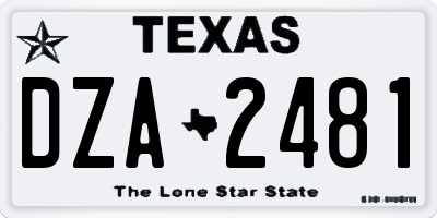 TX license plate DZA2481