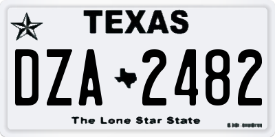 TX license plate DZA2482