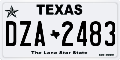 TX license plate DZA2483