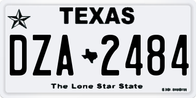 TX license plate DZA2484