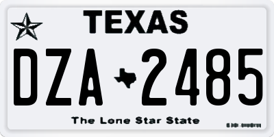 TX license plate DZA2485