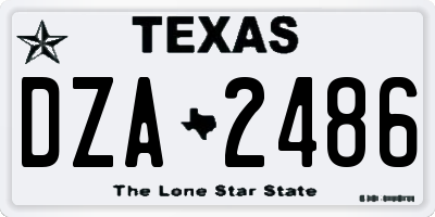 TX license plate DZA2486