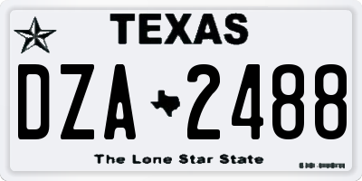 TX license plate DZA2488