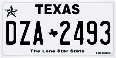 TX license plate DZA2493