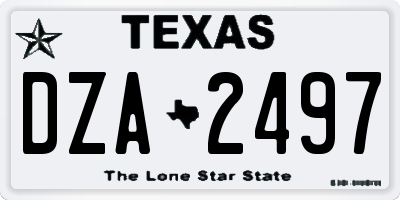 TX license plate DZA2497