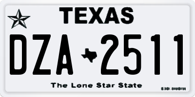 TX license plate DZA2511