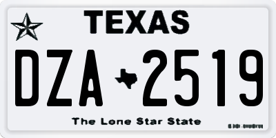 TX license plate DZA2519