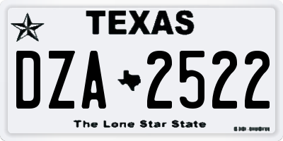 TX license plate DZA2522