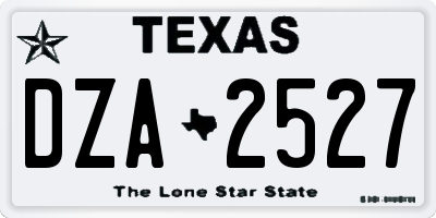 TX license plate DZA2527