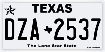 TX license plate DZA2537
