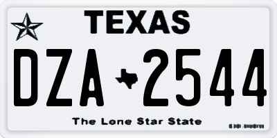 TX license plate DZA2544