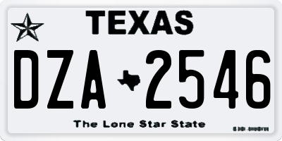 TX license plate DZA2546