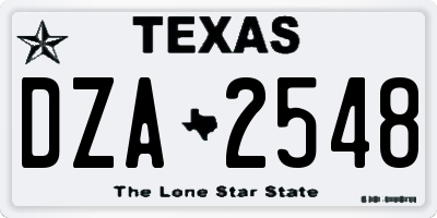 TX license plate DZA2548